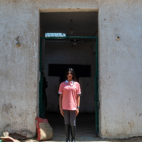 Unisex Pink/White Polo